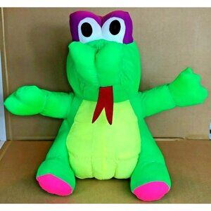 VINTAGE ACE Lizard Dragon Dinosaur Puffalump Style Nylon Plush HTF 11"